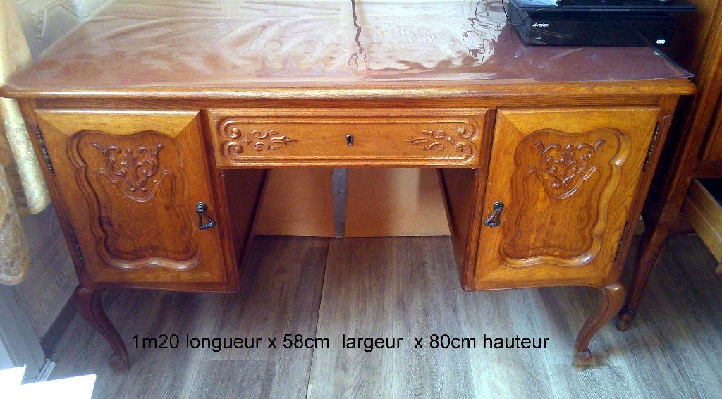 vend bureau chene louis xv, Maison & Meubles, Enlèvement, Comme neuf