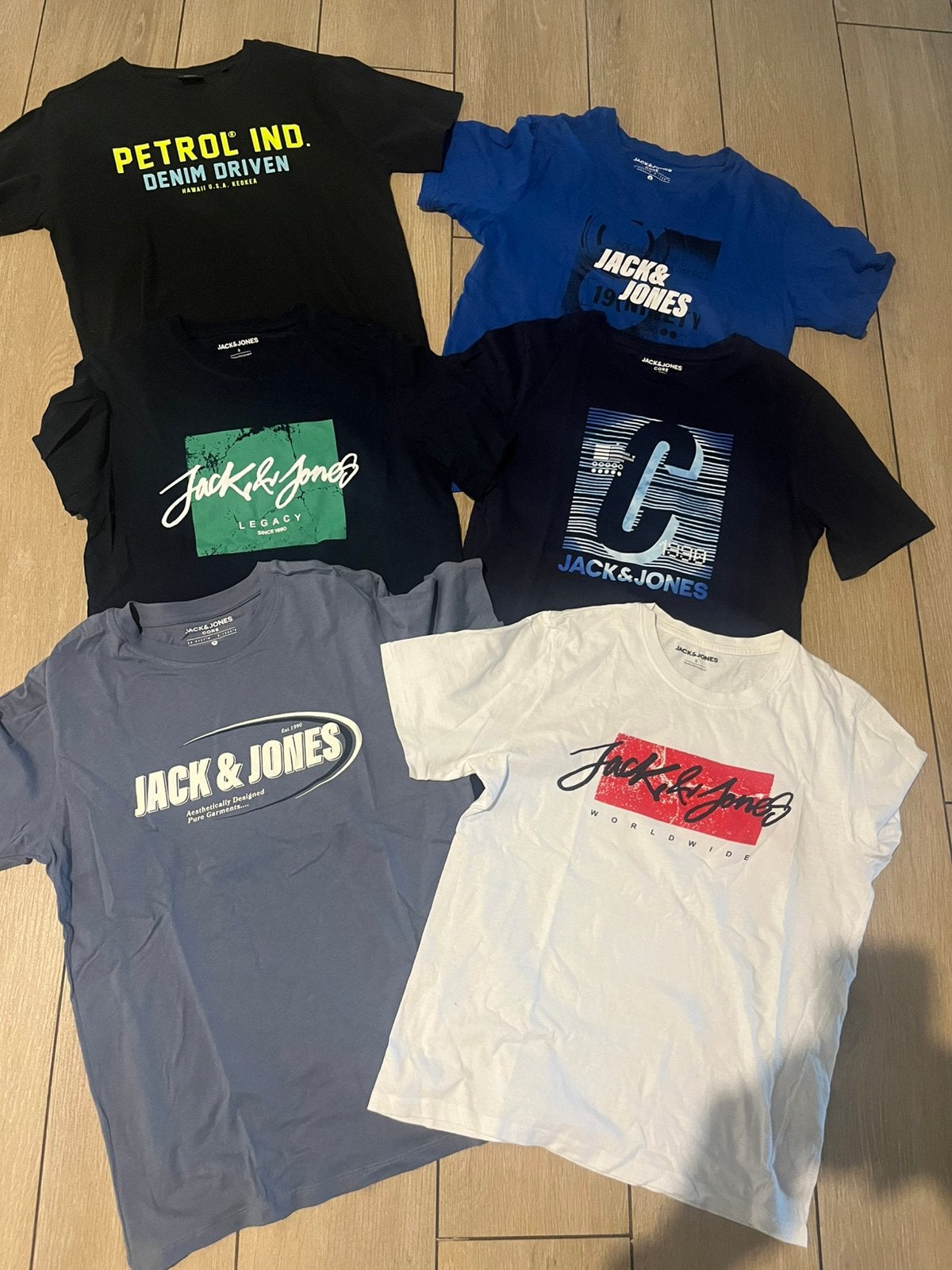 Tshirts Jack & Jones en Petrol maat S, Kleding | Heren, Heren-kledingpakketten, Ophalen, Zo goed als nieuw, Maat 46 (S) of kleiner