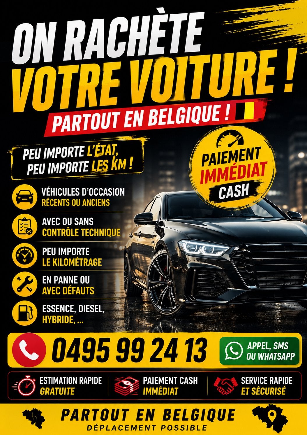 Rachat tout type de voiture, Autos, Essence, Achat