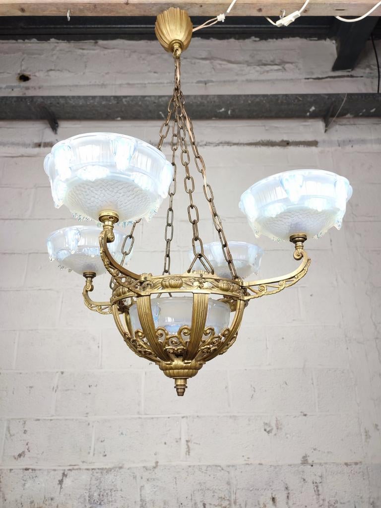 Antieke bronzen luster Ezan, Antiek en Kunst, Ophalen