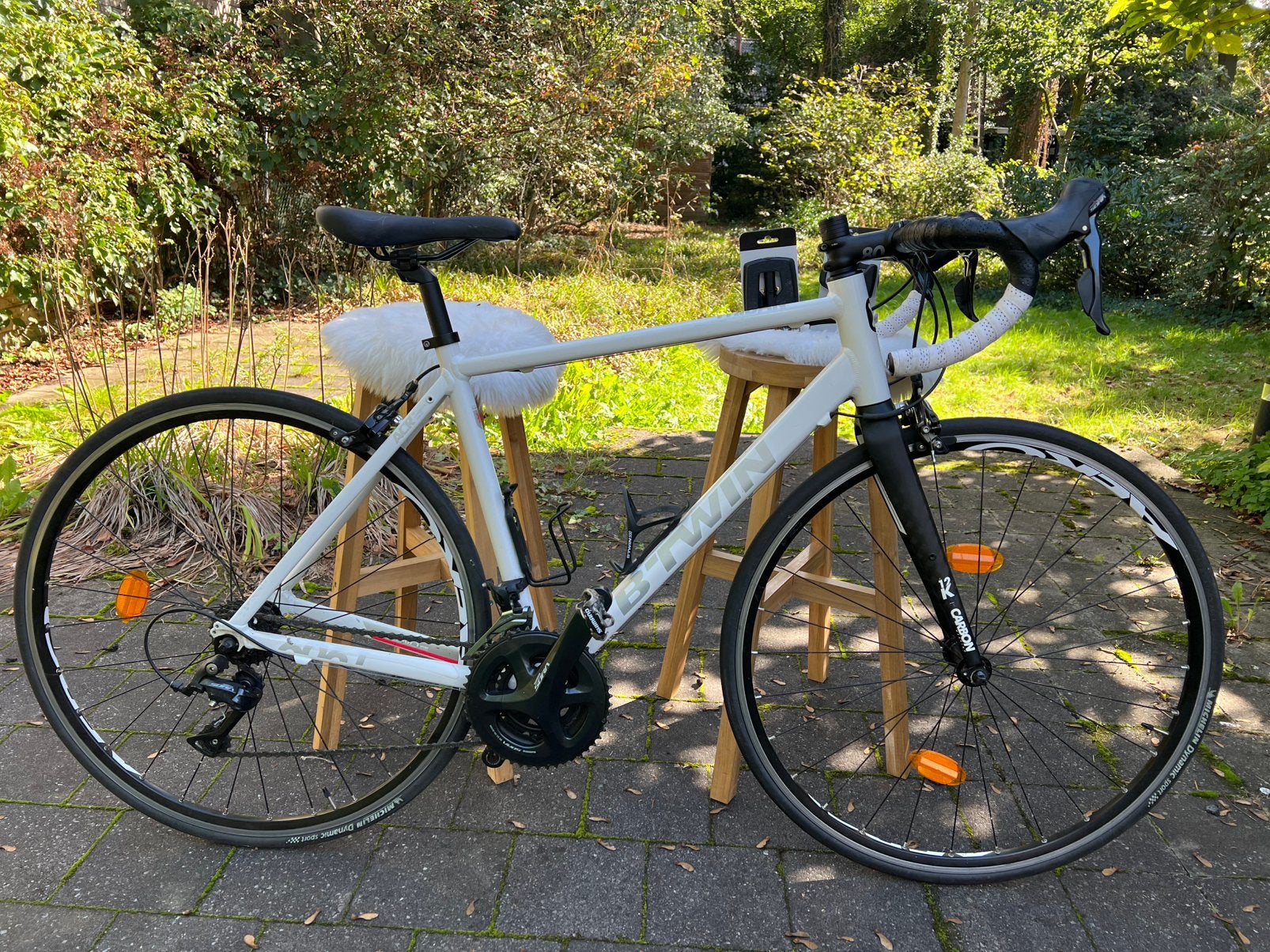 Triban 520 Road Bike-Velo, 28 inch, Velgrem, 49 tot 53 cm, Zo goed als nieuw