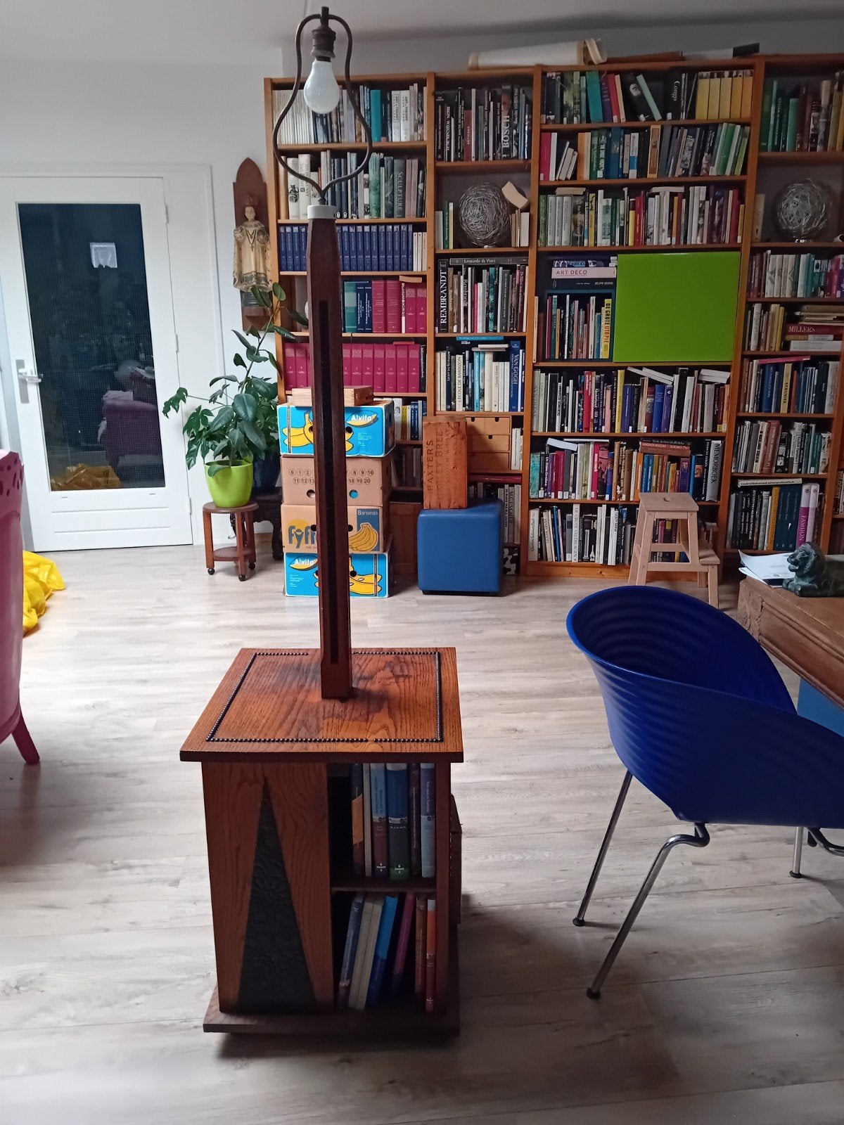 Moulin à livres Art Déco/Amsterdam School avec pied de lampe, Antiquités & Art, Enlèvement