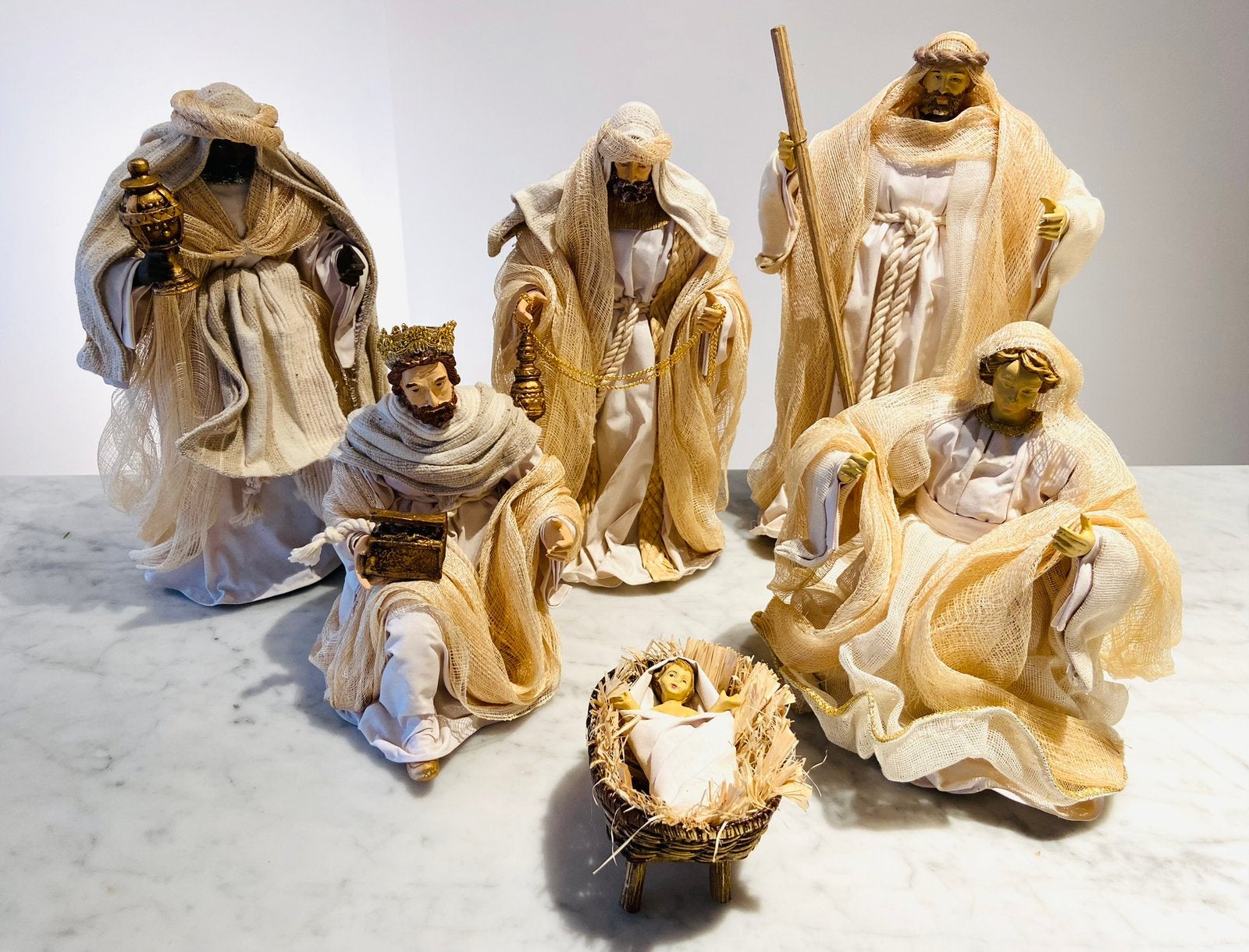 Prachtige handgemaakte figuren Kerststal, Ophalen of Verzenden, Zo goed als nieuw