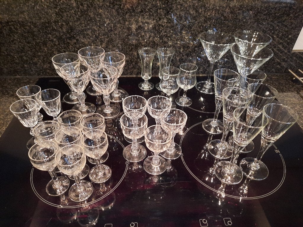 33 stuks borrelglaasjes - glas - kristal, Ophalen