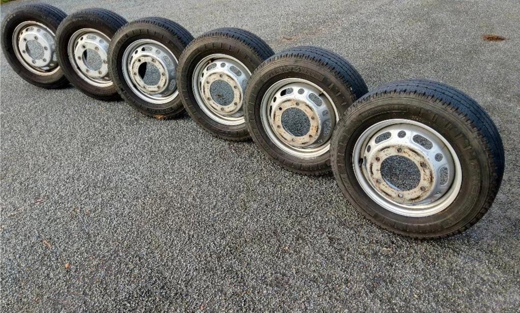 6 pneus été renforcés 195/75-16C sur jantes VW Crafter, Ophalen, 16 inch, Banden en Velgen, 195 mm