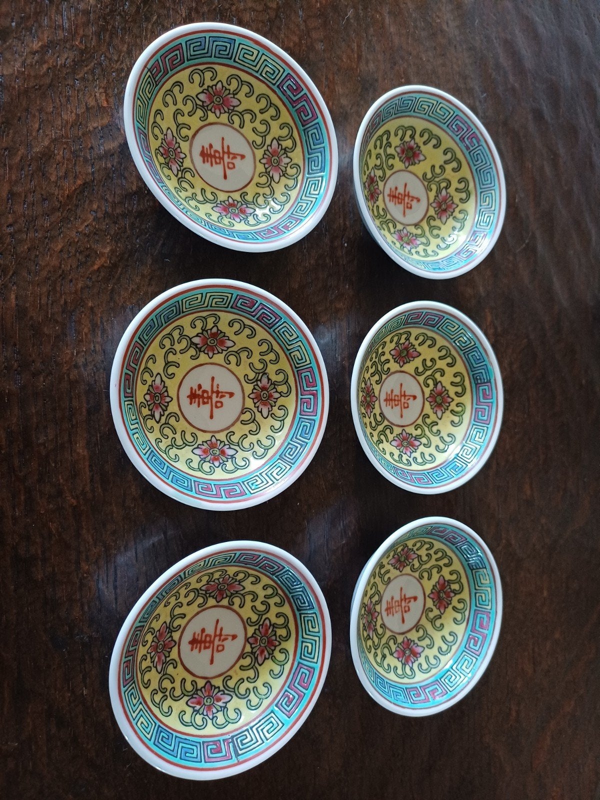 Chinese vintage set van 6 kommetjes, Chine, Enlèvement