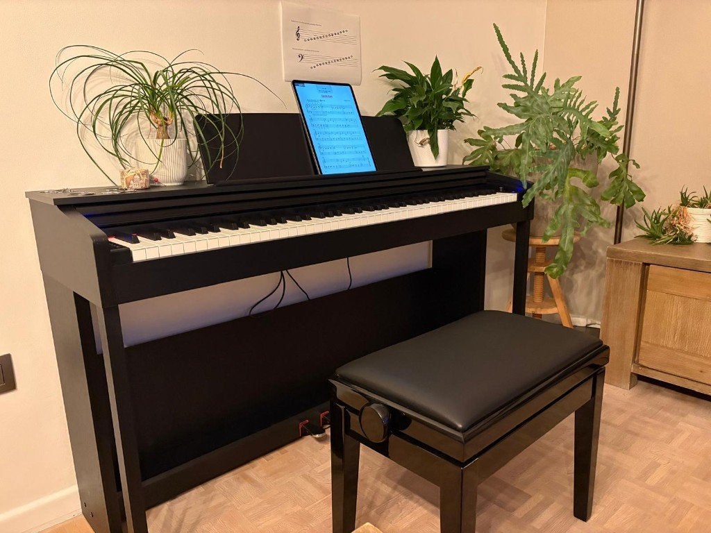 Digitale piano Fazley DP-320-BK in nieuwstaat + pianokruk, Muziek en Instrumenten, Ophalen, Zwart, Digitaal, Zo goed als nieuw