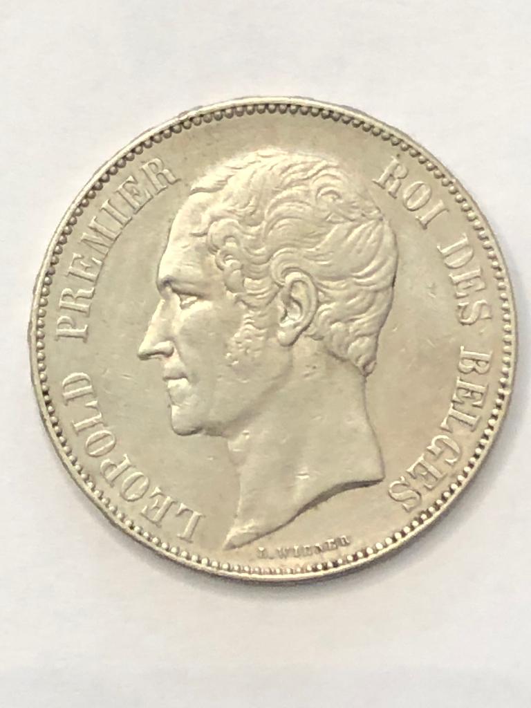 Munt zilver België 5 FR Leop I jaar 1851/50 met punt   !!, Verzenden, Zilver, Losse munt, Zilver