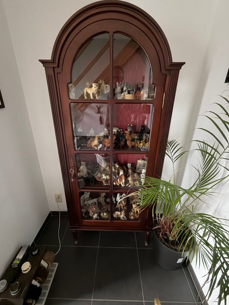 Antieke vitrinekast, Huis en Inrichting, Kasten | Kleerkasten, Ophalen, Gebruikt, 50 tot 100 cm, 150 tot 200 cm