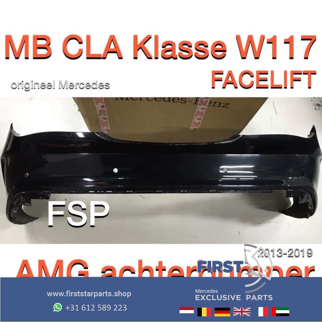 W117 X117 CLA AMG Facelift Achterbumper zwart 2013-2019 PDC, Gebruikt, -, Ophalen of Verzenden, Achter