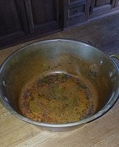 Oude koperen confituur pot, Antiek en Kunst, Ophalen, Koper