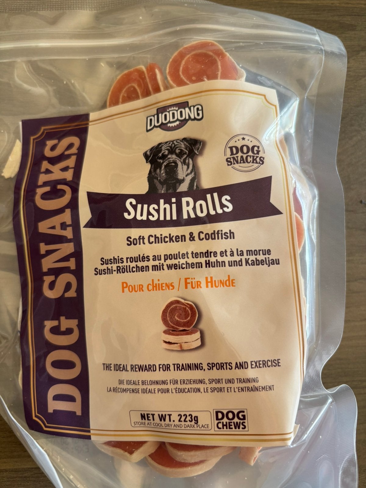 5x Duodong Sushi Rolls Hondensnack (Kip & Kabeljauw) – 1115g, Animaux & Accessoires, Enlèvement ou Envoi, Chien