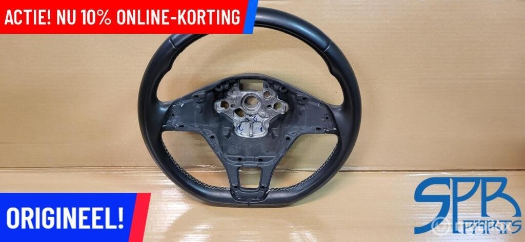 Vw GOLF 7 VII LEDER STUUR WITTE STIKSELS KAAL 5G0419091 LEER, Gebruikt, Volkswagen, Ophalen of Verzenden, Volkswagen