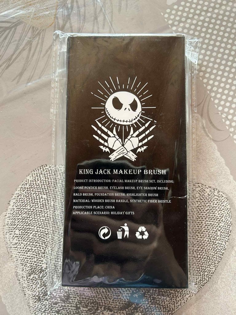 Boîte avec plusieurs pinceaux de maquillage Jack Skellington, Ophalen, Gehele gezicht, Zwart, Nieuw