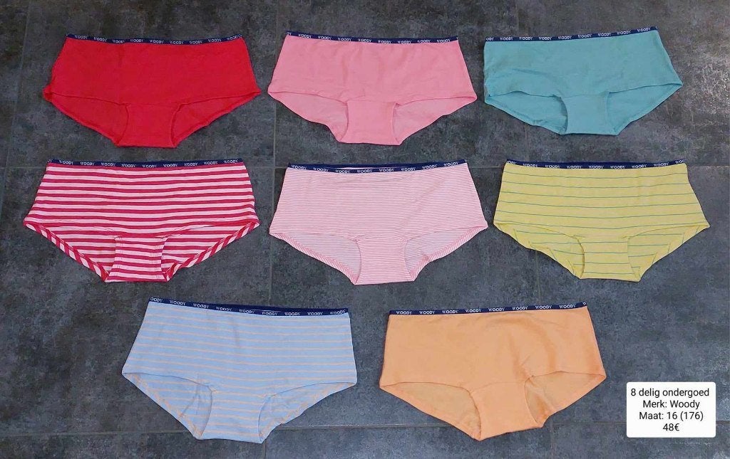 8 delig ondergoed meisje: Woody maat 176 (NIEUW), Nacht- of Onderkleding, Meisje, Nieuw, Ophalen of Verzenden