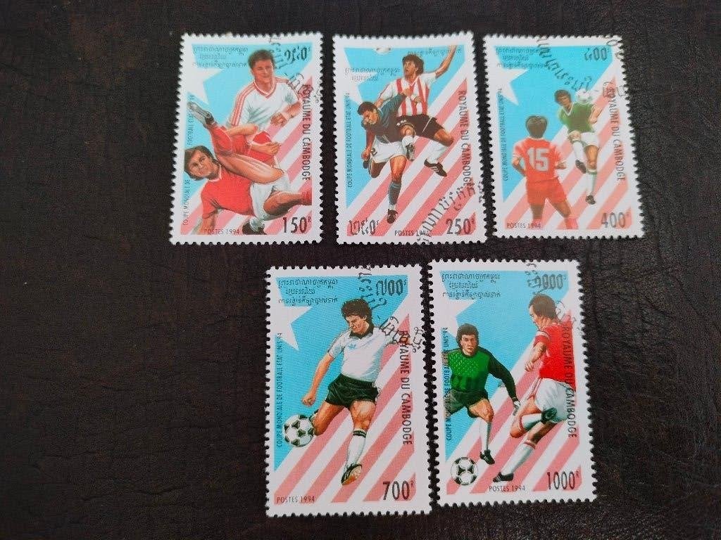 Cambodja 1994 - sport, WK voetbal in de USA, Postzegels en Munten, Verzenden, Gestempeld, Zuidoost-Azië