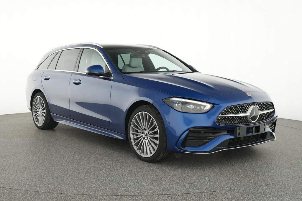 Mercedes-Benz C-klasse 300 e Break AMG Line | Panoramisch Da, Auto's, Mercedes-Benz, Automaat, 4 cilinders, Blauw, Bedrijf