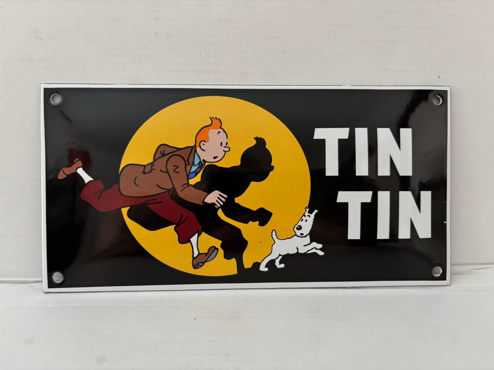Plaque Émaillée Tintin, Collections, Enlèvement ou Envoi, Comme neuf