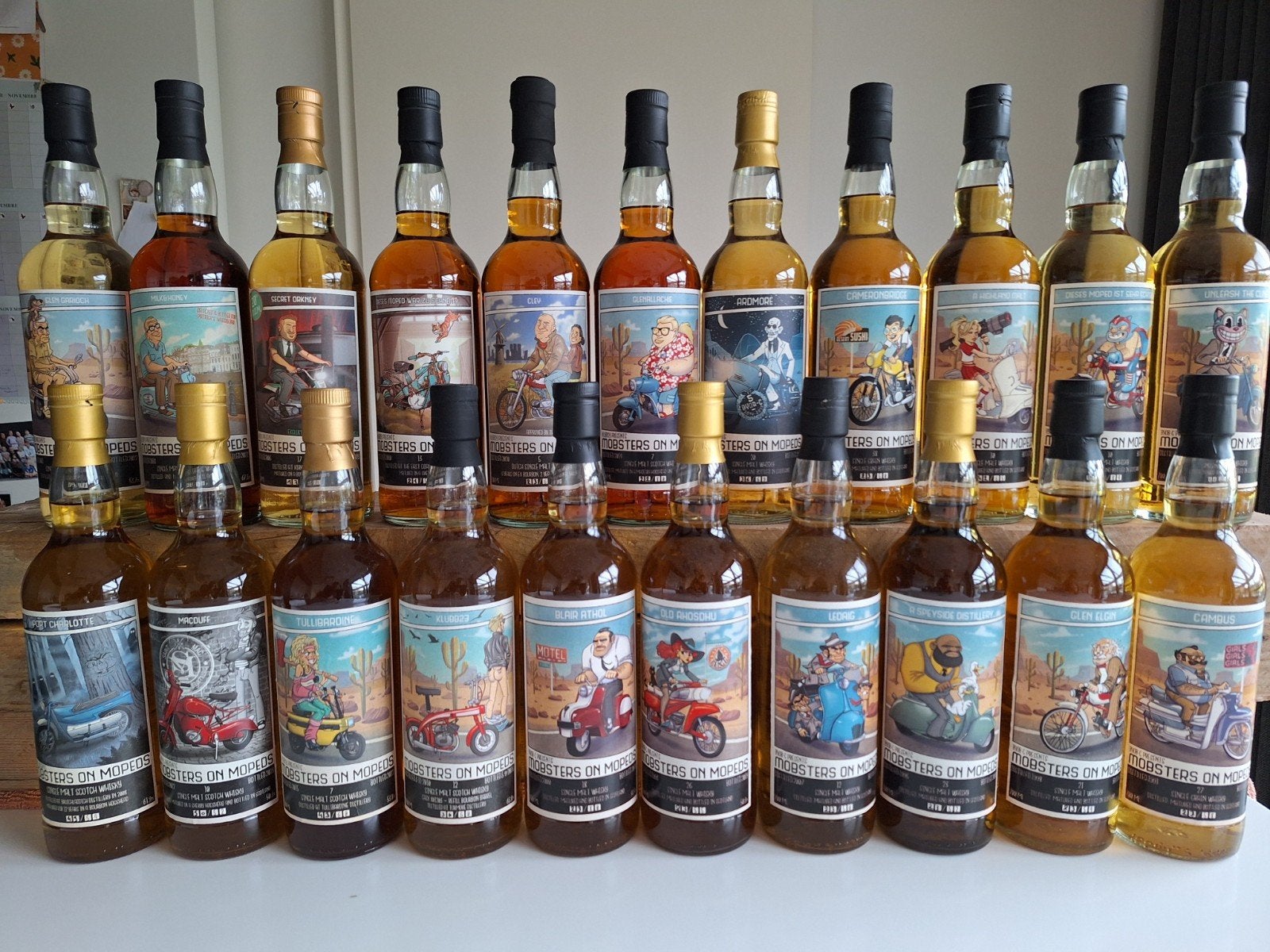 Complete collectie whisky Mobsters on Mopeds, Ophalen