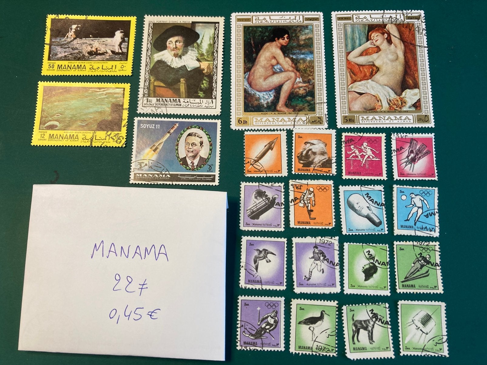 Lot postzegels Manama, Ophalen of Verzenden, Gestempeld