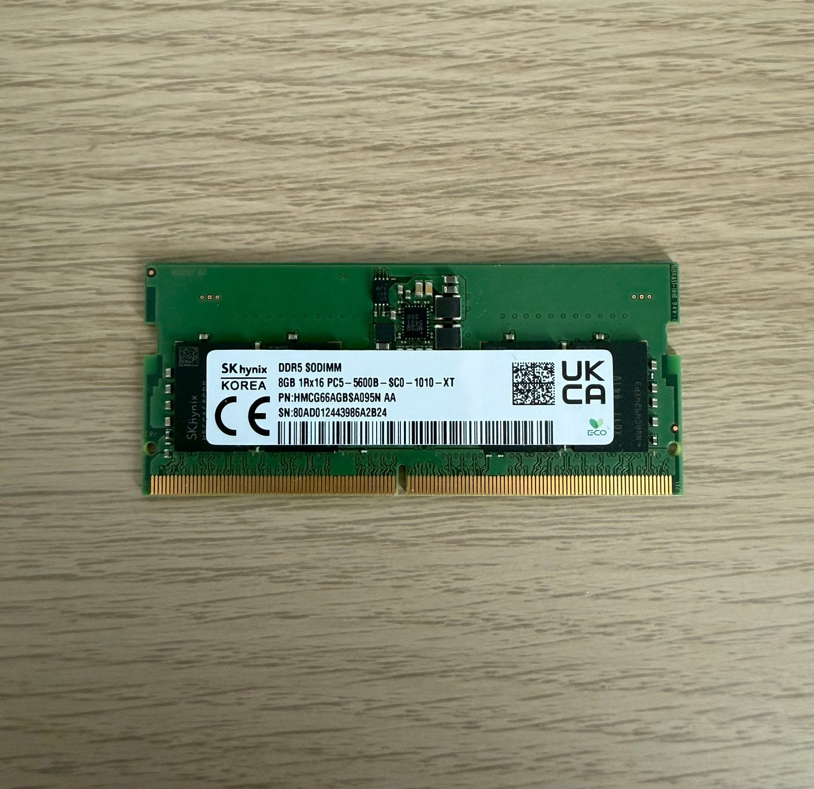 8GB DDR5 f// Laptop, Informatique & Logiciels, Enlèvement ou Envoi, 8 GB, Comme neuf, DDR5