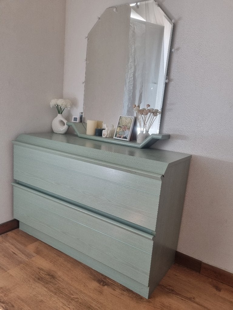 een commode met een spiegel en een nachtkastje, Ophalen, Gebruikt, 55 tot 70 cm, 65 cm of meer