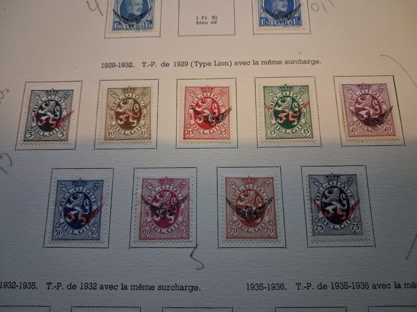 1929 1932 timbres de service t p de 1929 lion, Enlèvement ou Envoi