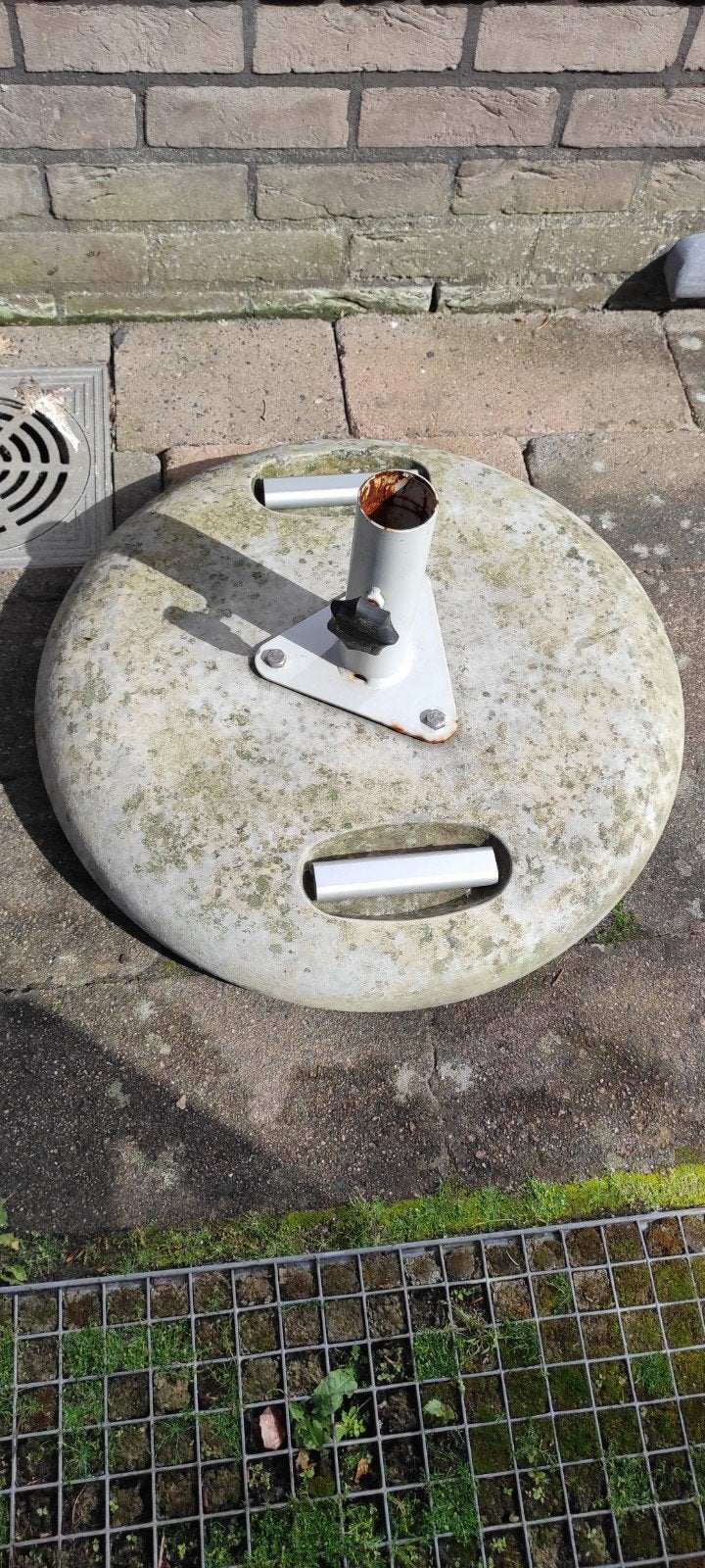 Betonnen parasol voet 60 kg met aluminiume handgreep inox mo, Ophalen