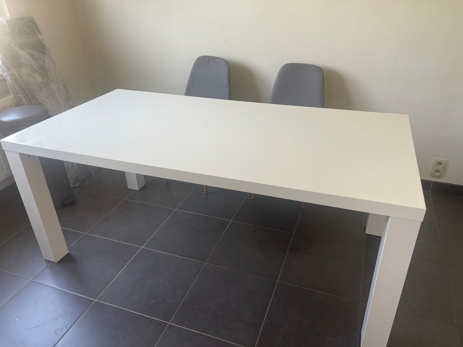 Witte (Toresund) hoogglans eettafel 180x90 topstaat!, Huis en Inrichting, Ophalen, Zo goed als nieuw, Vijf personen of meer, Rechthoekig