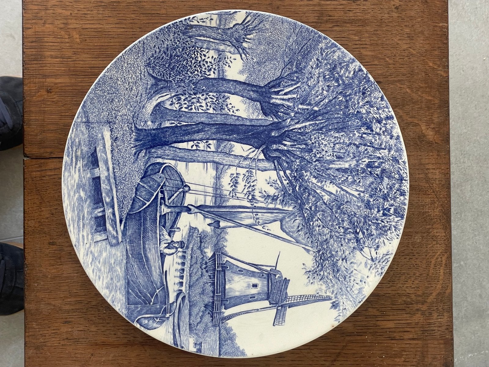 Delfts blauw bord (Boch), Antiquités & Art, Antiquités | Assiettes décoratives & Carrelages, Enlèvement ou Envoi