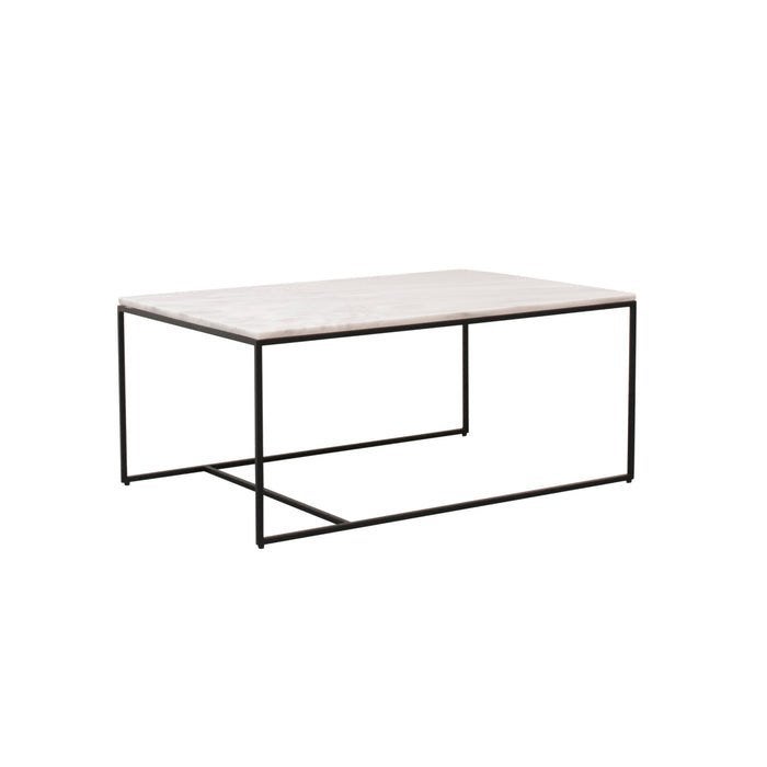 Salontafel Miles – wit marmer (Furnified), Huis en Inrichting, Ophalen, 50 tot 100 cm, 50 tot 100 cm, Zo goed als nieuw