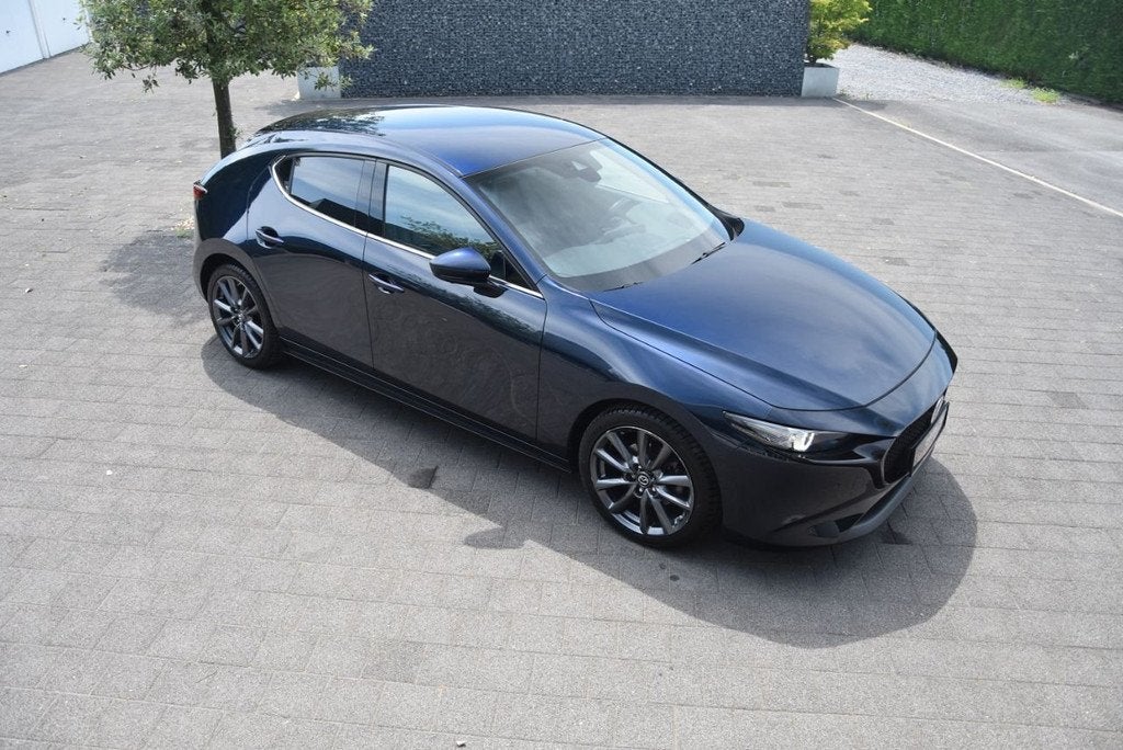 Mazda 3 2.0 e-Skyactiv-G Leder/360°Cam/Headup/Bose/Carplay, Auto's, 1998 cc, 122 pk, 4 cilinders, Blauw
