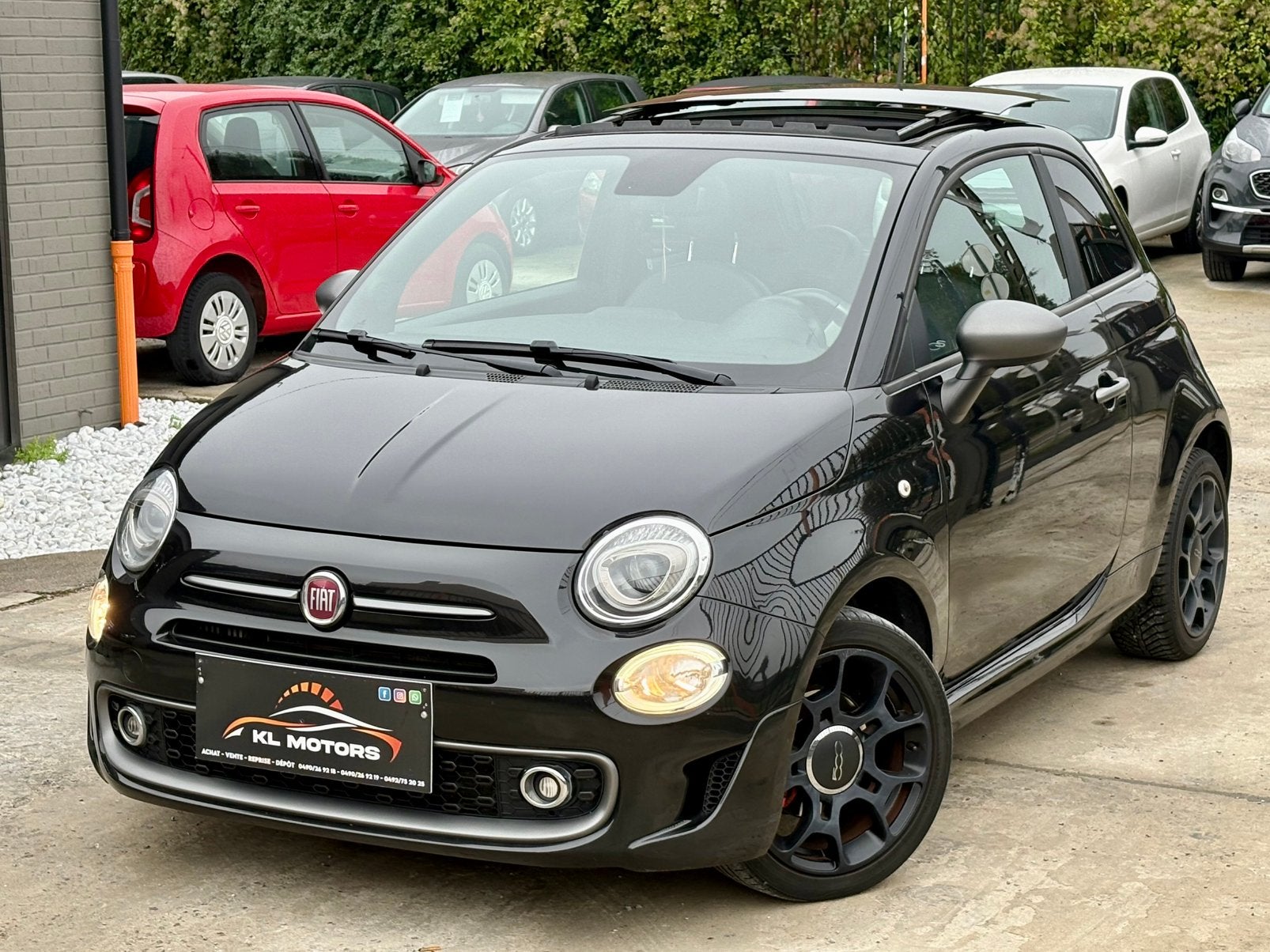 FIAT 500s SPORT 0.9 TwinAir 137 000KM CARPASS 2018 EURO 6B, Voorwielaandrijving, Zwart, Leder, Bedrijf