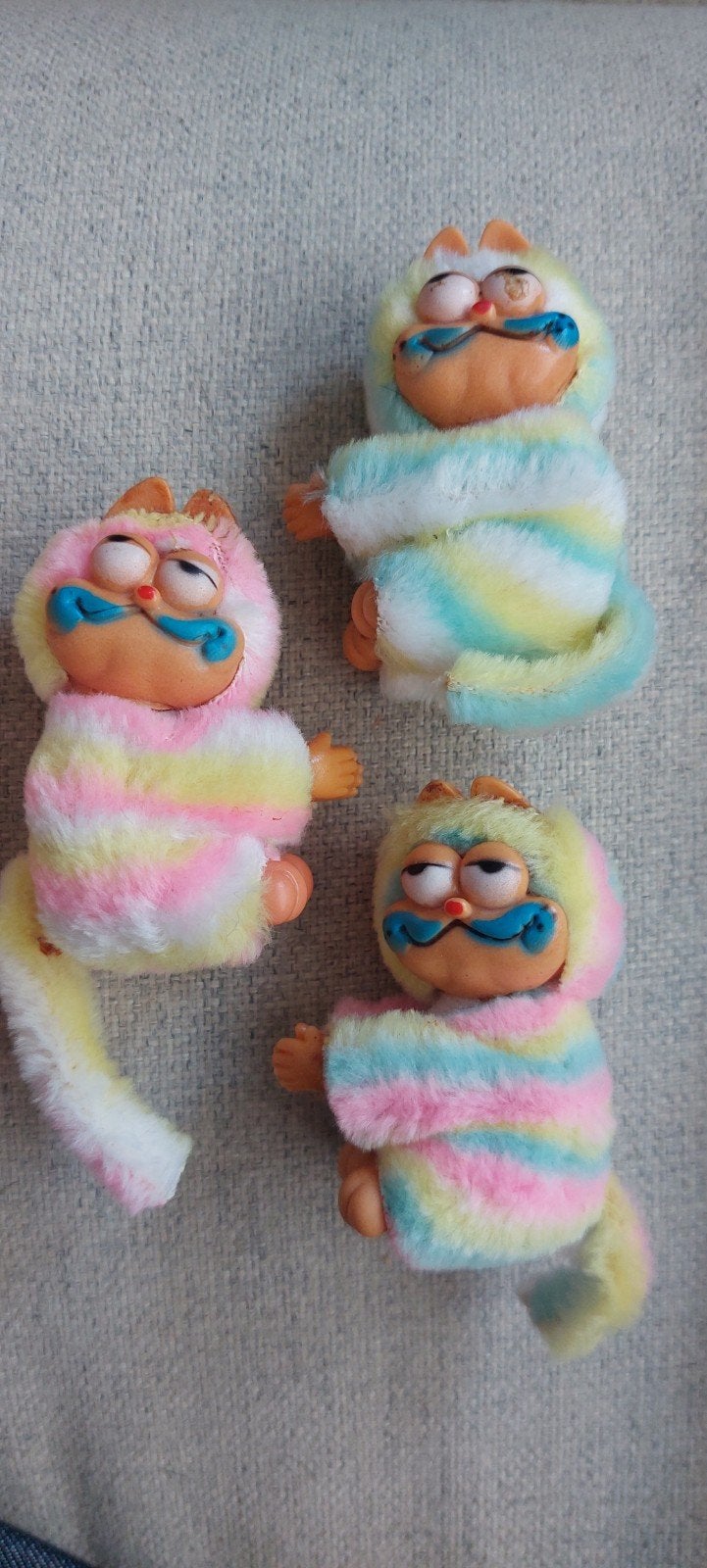 5 peluche pince doigts vintage, Enlèvement ou Envoi
