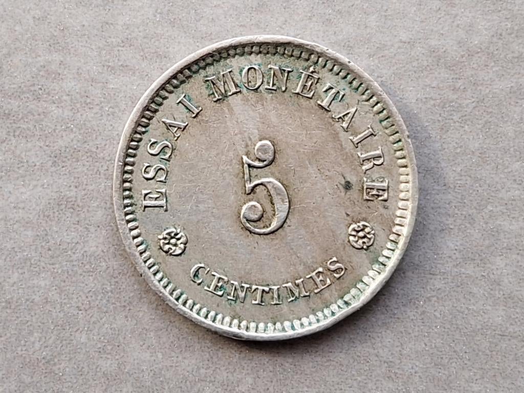 5 centimes 1859 essai, Postzegels en Munten, Ophalen of Verzenden
