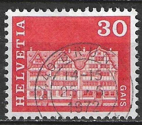 Suisse 1968 - Yvert 819 - Maisons à Gais (ST), Envoi, Affranchi