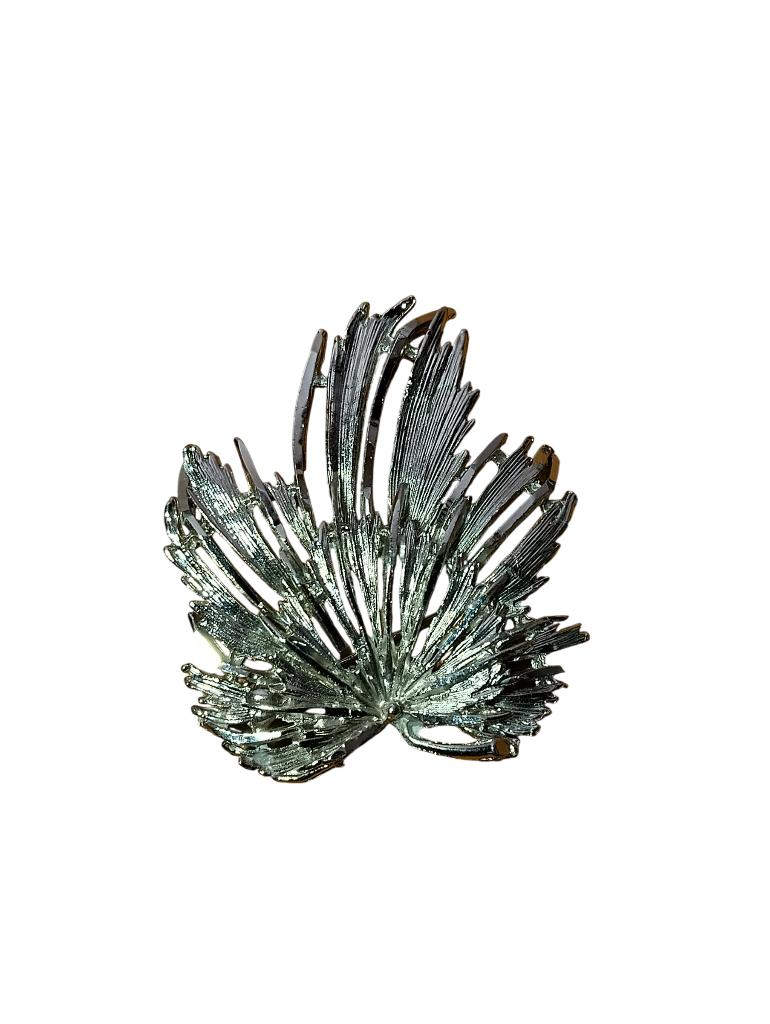 Verzilverde broche met bladgoud (Capri, niet vermeld), Handtassen en Accessoires, Antieke sieraden, Ophalen, Overige materialen