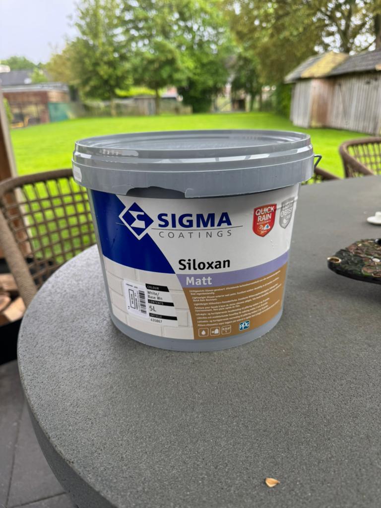 Sigma Siloxan blanc mat 5l nouveau !, Comme neuf, Enlèvement, Peinture, 5 à 10 litres
