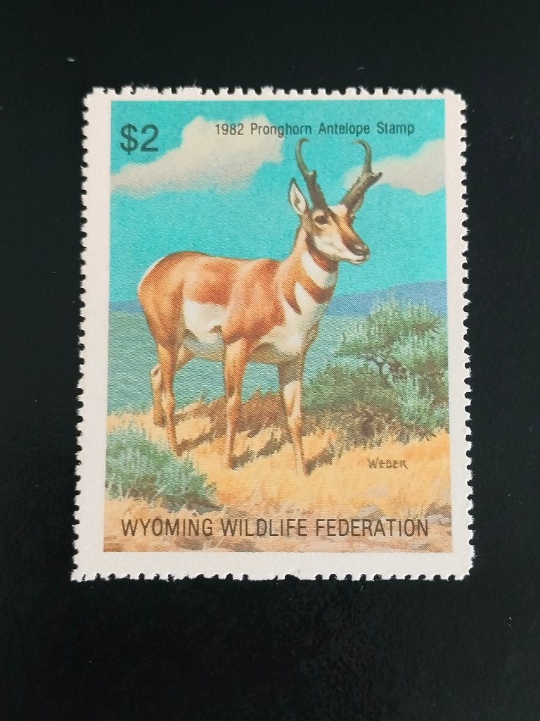 Wyoming Wildlife Federation 1982 - wilde dieren, gaffelbok, Verzenden, Noord-Amerika