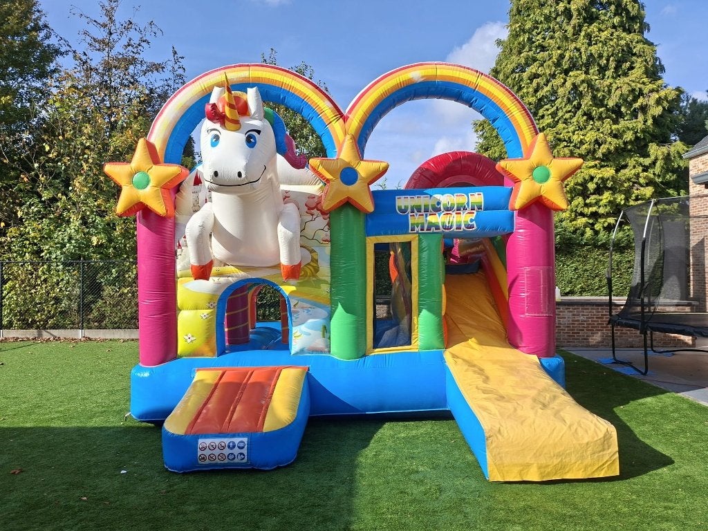Te Koop springkasteel Multiplay Unicorn, Ophalen, Gebruikt