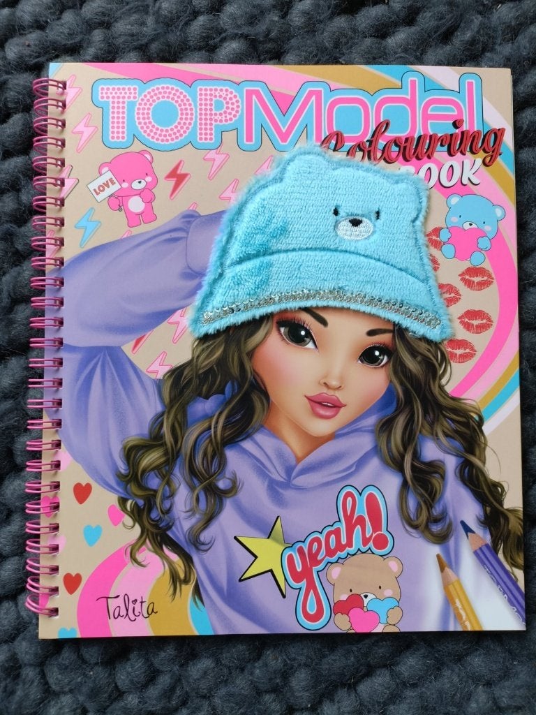 TOPModel kleurboek Talita met pluche beertjeshoed, Enlèvement, Neuf, Papier, Carnet de croquis ou à dessin