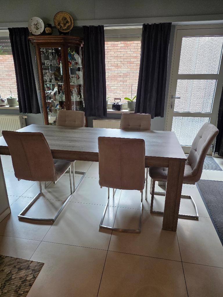 eettafel met stoelen, Ophalen, Gebruikt, 50 tot 100 cm, Vijf personen of meer