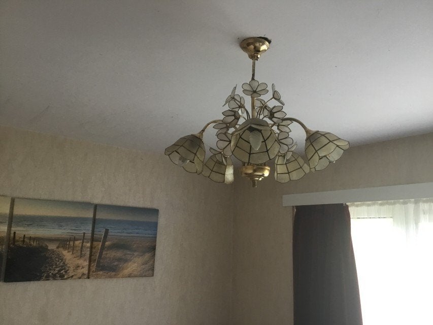 Lustre en laiton, Maison & Meubles, Lampes | Lustres, Vintage, Enlèvement, Utilisé, E14 (petit)