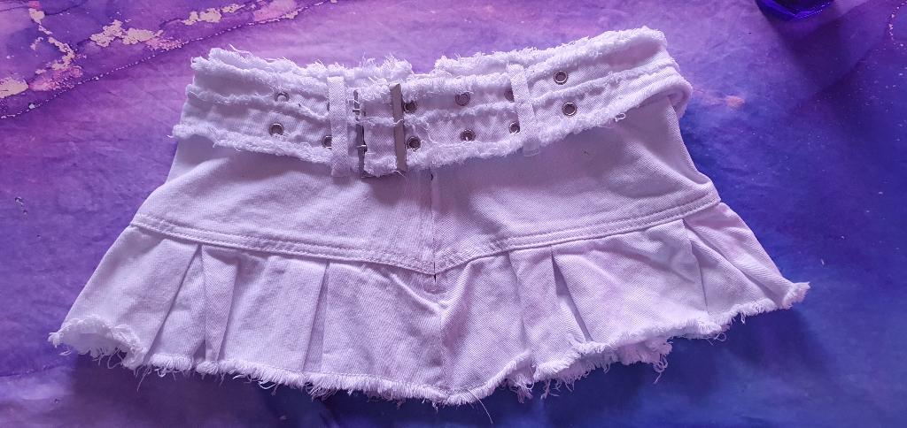 Rok mini wit met riem, Kleding | Dames, Rokken, Verzenden, Wit, Nieuw, Maat 36 (S)