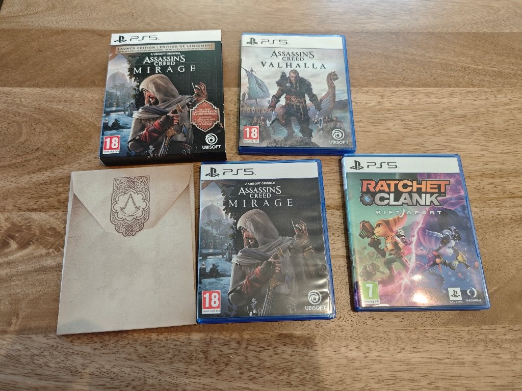 PS5 games Assassins Creed Mirage Valhalla Ratchet and Clank, Consoles de jeu & Jeux vidéo, Jeux | Sony PlayStation 5, Enlèvement