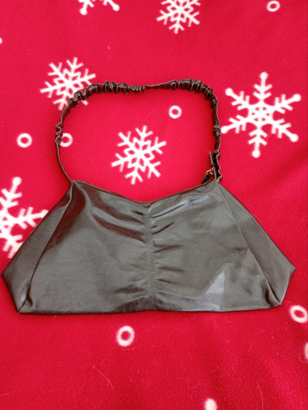Vintage lederen handtas, Ophalen of Verzenden, Zo goed als nieuw, Bruin, Handtas