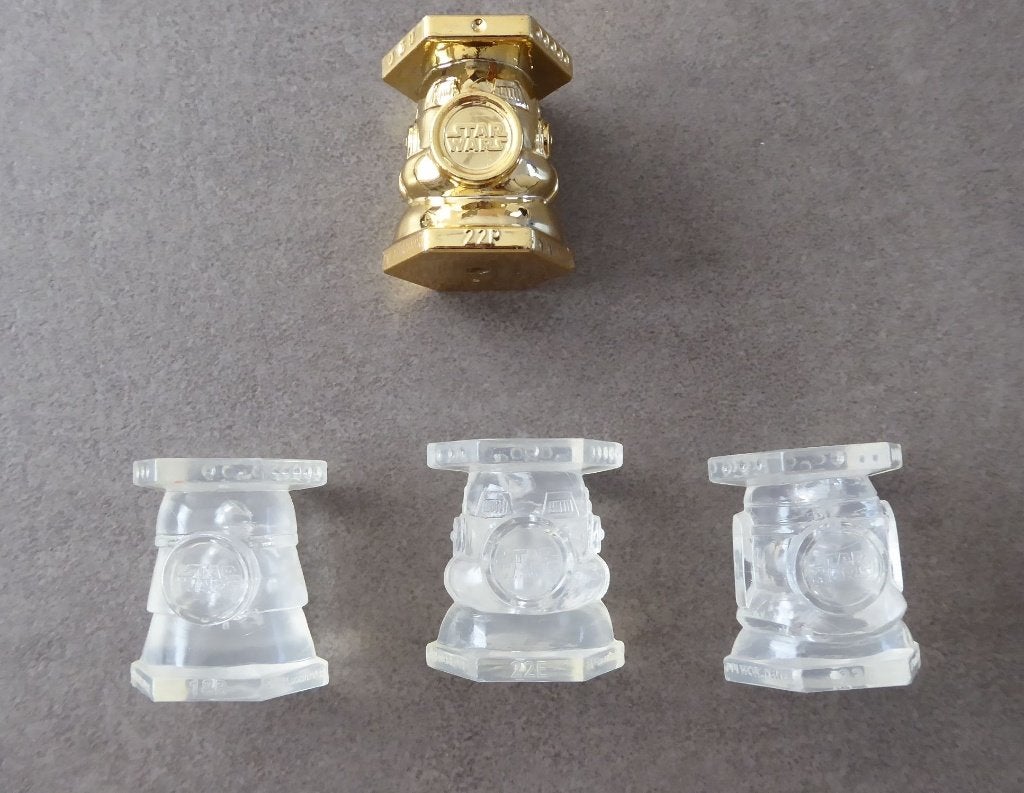 Lot 4 abatons Star Wars dont 1 doré rare et 3 transparents, Ophalen of Verzenden, Zo goed als nieuw