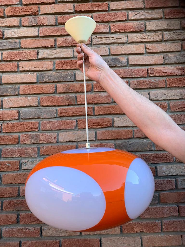 Bug eye ufo lamp massive oranje kleur, Ophalen, Zo goed als nieuw