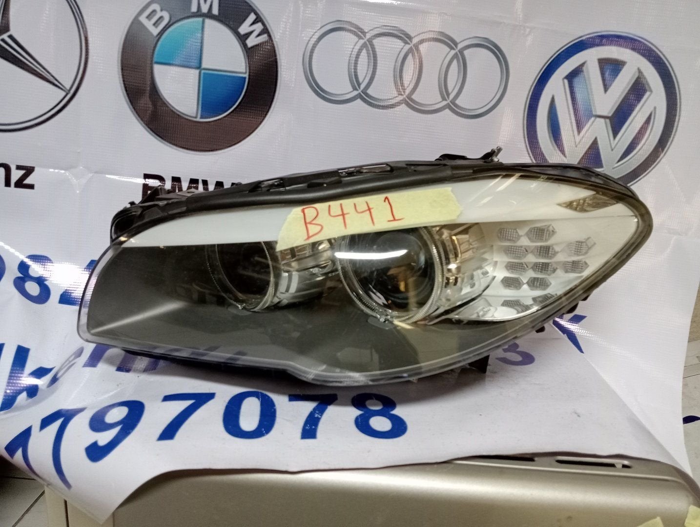 BMW F10 5-serie koplamp links bi-xenon 7203245 zonder module, -, Utilisé, -, Enlèvement ou Envoi