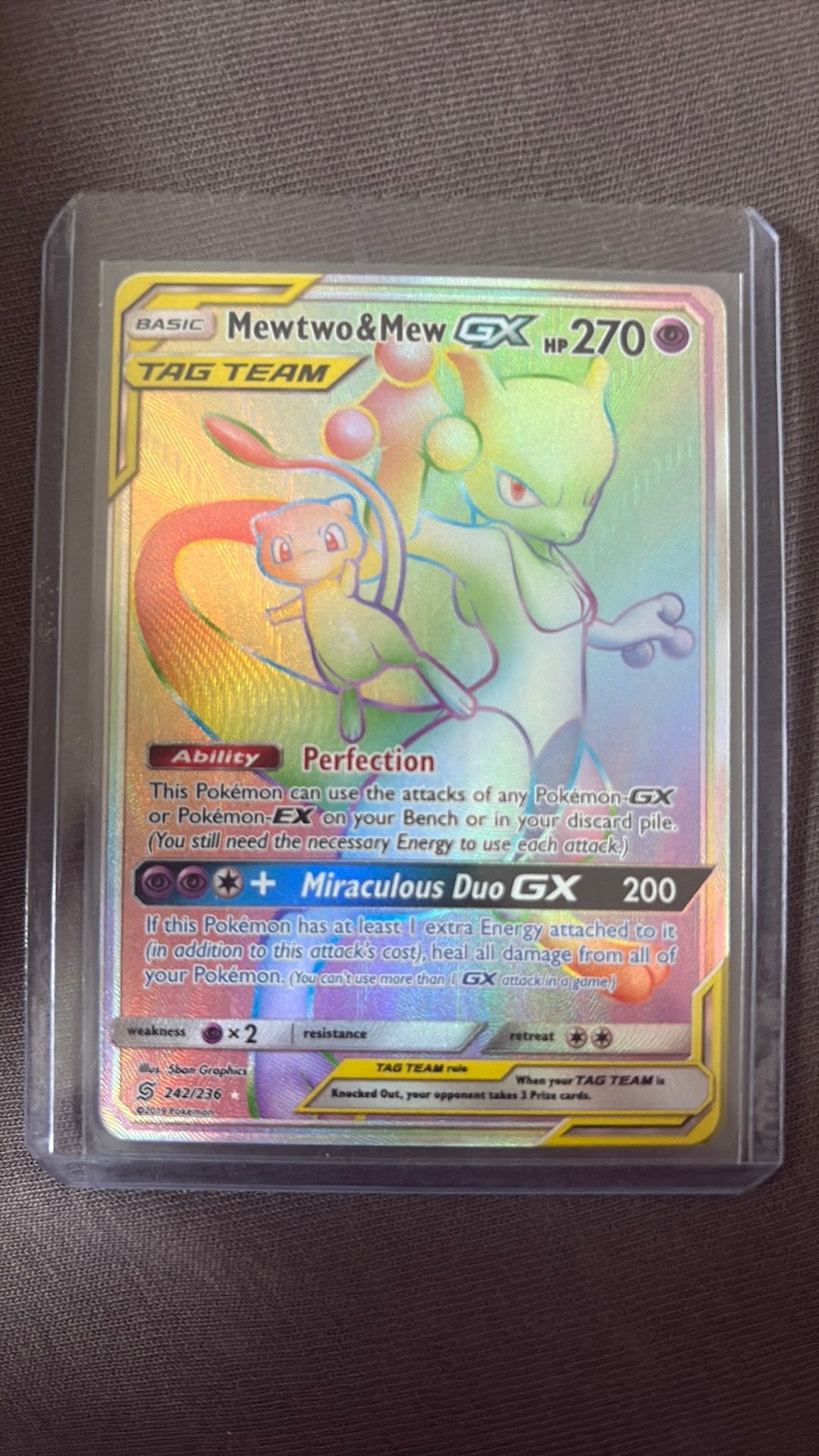 Mewtwo & mew gx 242, Enlèvement, Neuf, Cartes en vrac, Foil